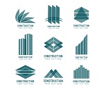 9 abstract building logo vector